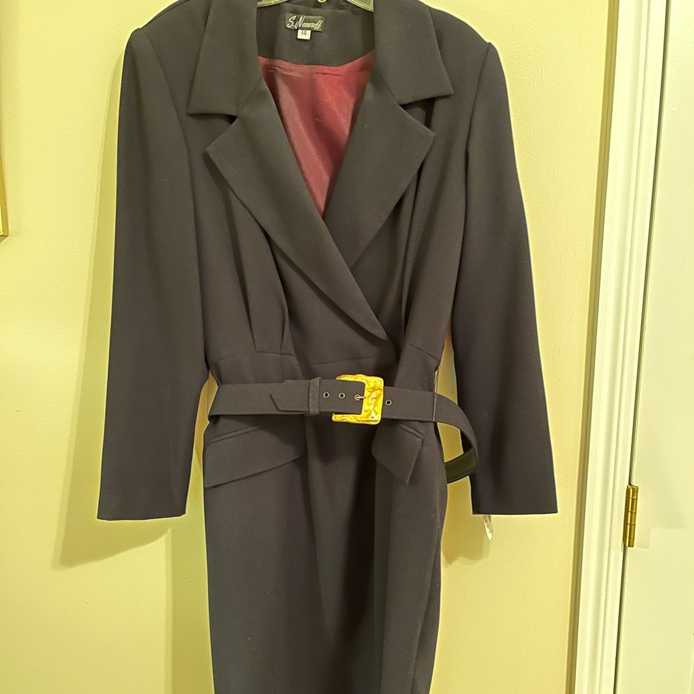 S. Nemeroff Navy Blue Coat Dress Size 14